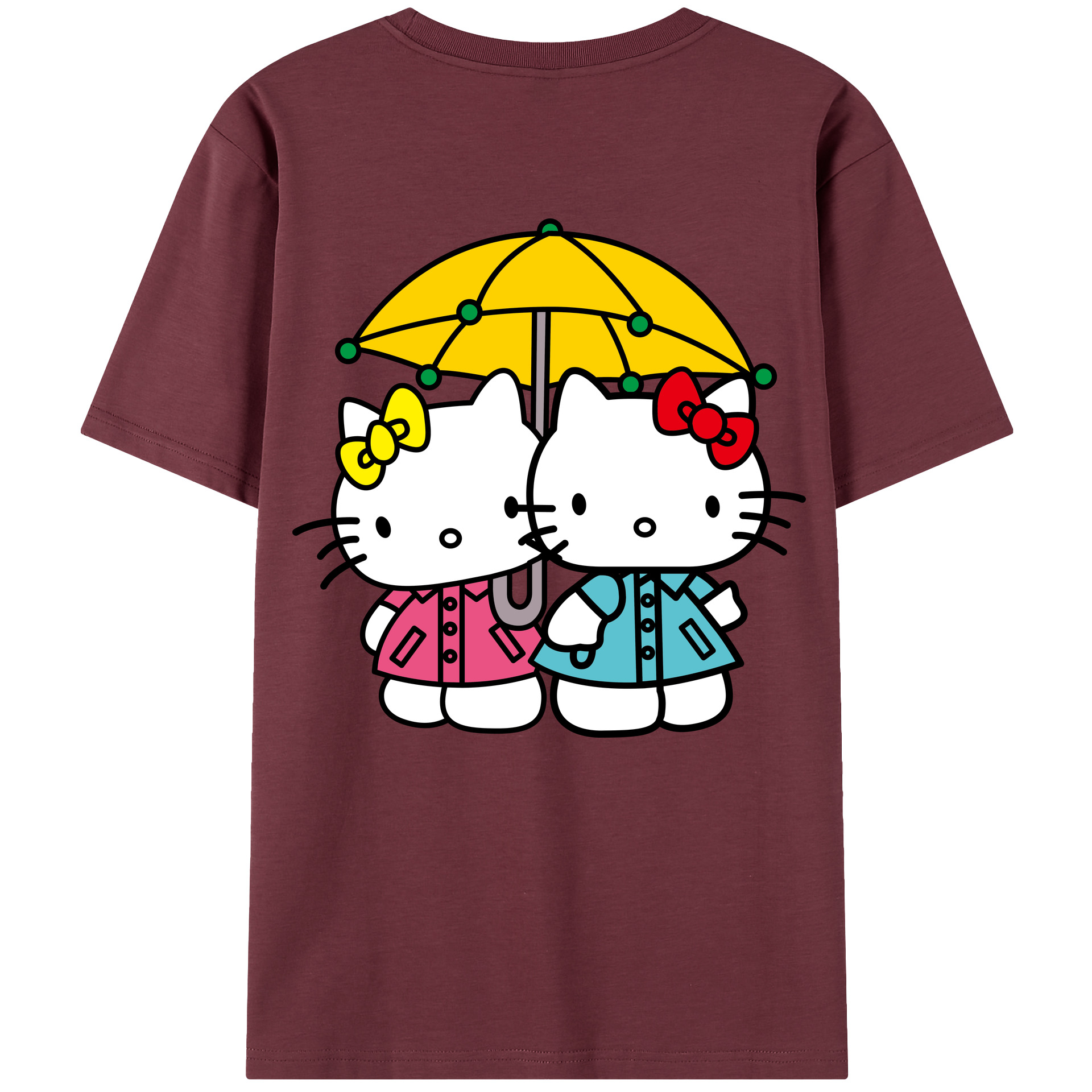 （画像用） Hello Kitty ハローキティ 綿100％半袖Tシャツ（背面プリント）